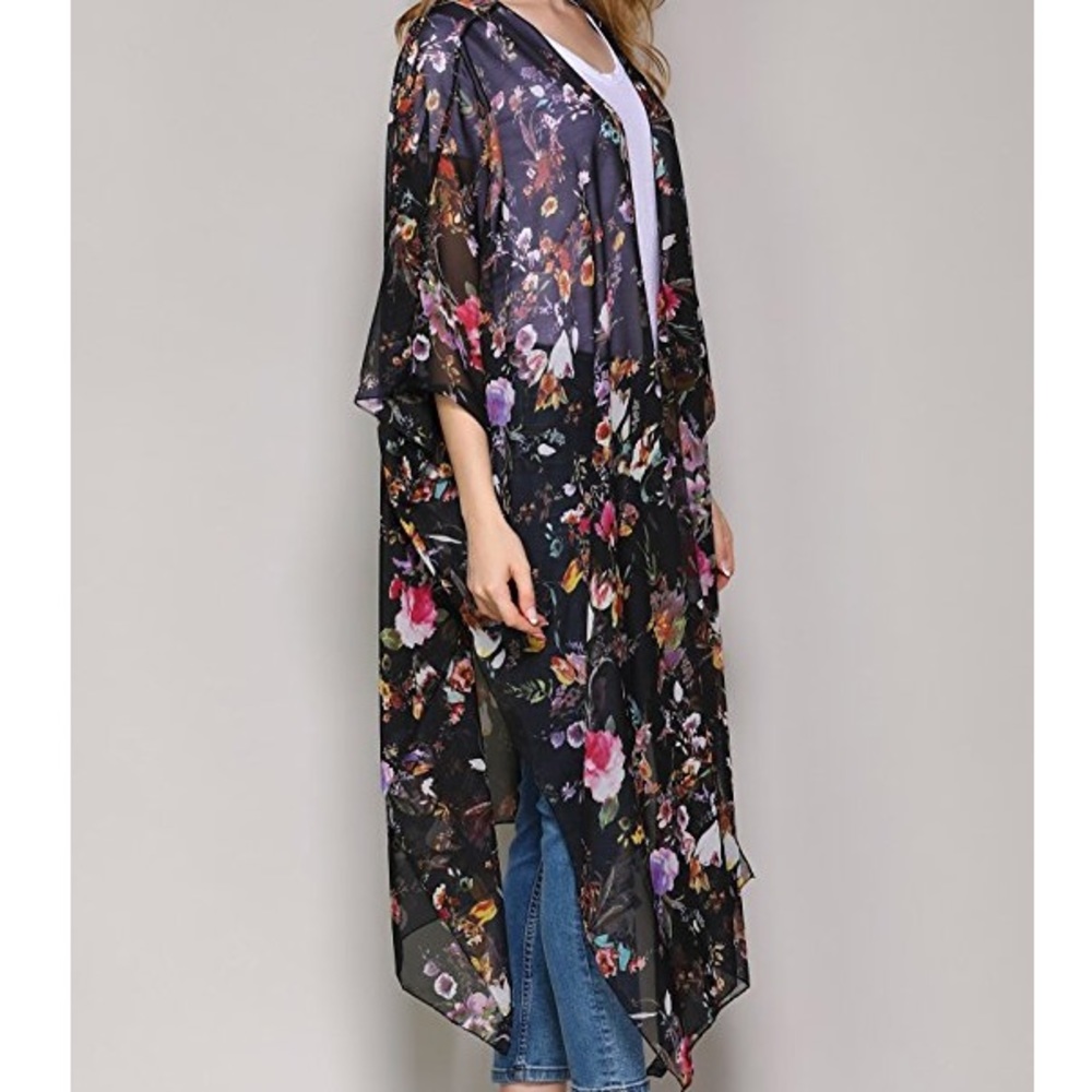 🌸FLORAL CHIFFON KIMONO🌸 - Picture 2 of 5
